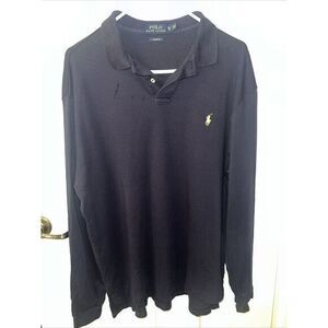 Polo Ralph Lauren Shirt Mens Size‎ XL Classic Fit Yellow Pony Blue Long Sleeve